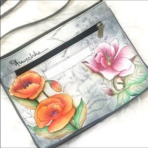 ANUSCHKA  Hand Painted Leather Crossbody Bag
